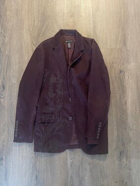 INC International Concepts Men's Dark Plum Embroidered Sport Coat